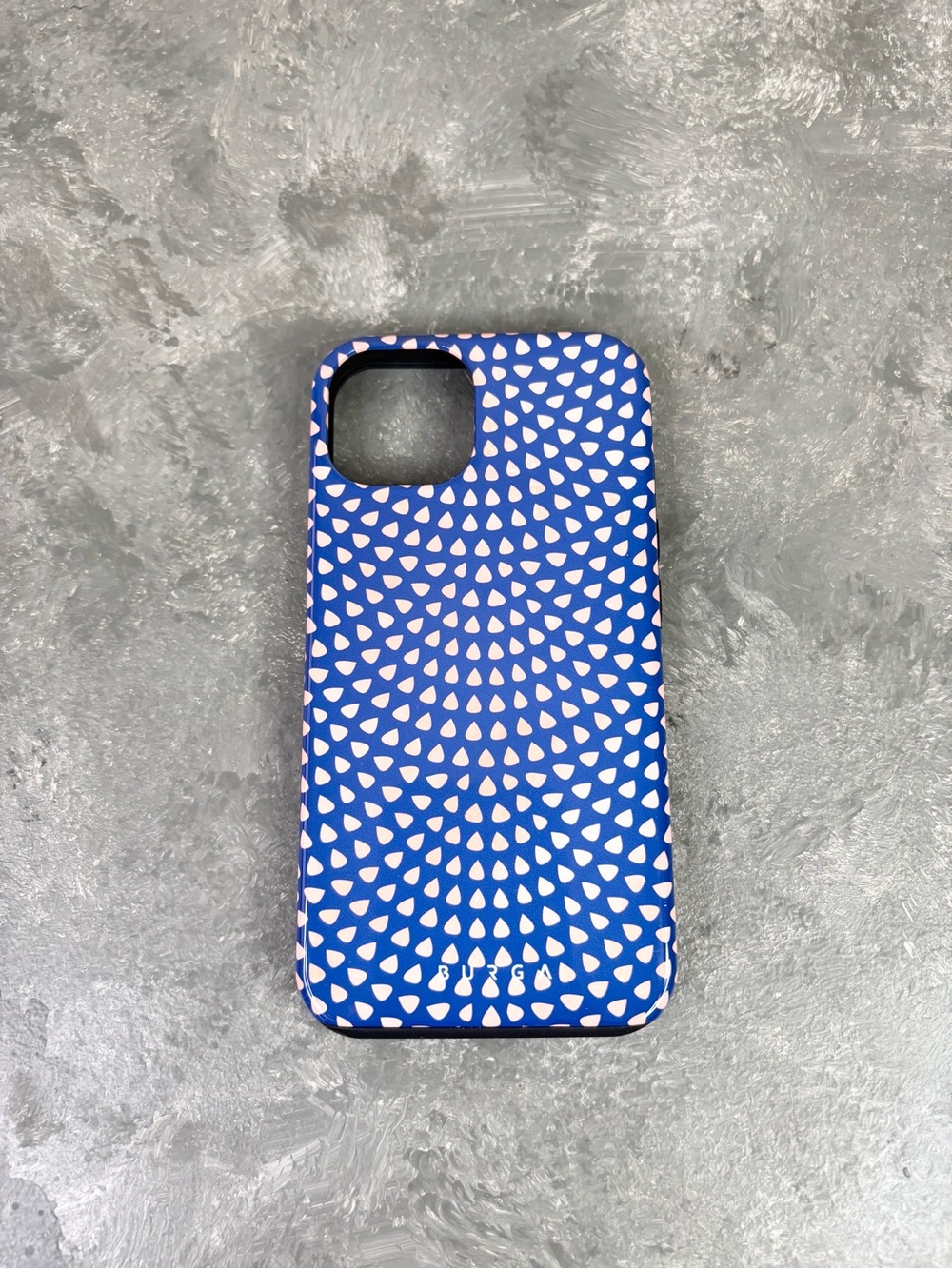 Burga pink blue patterned phone case iPhone 15 azure waters